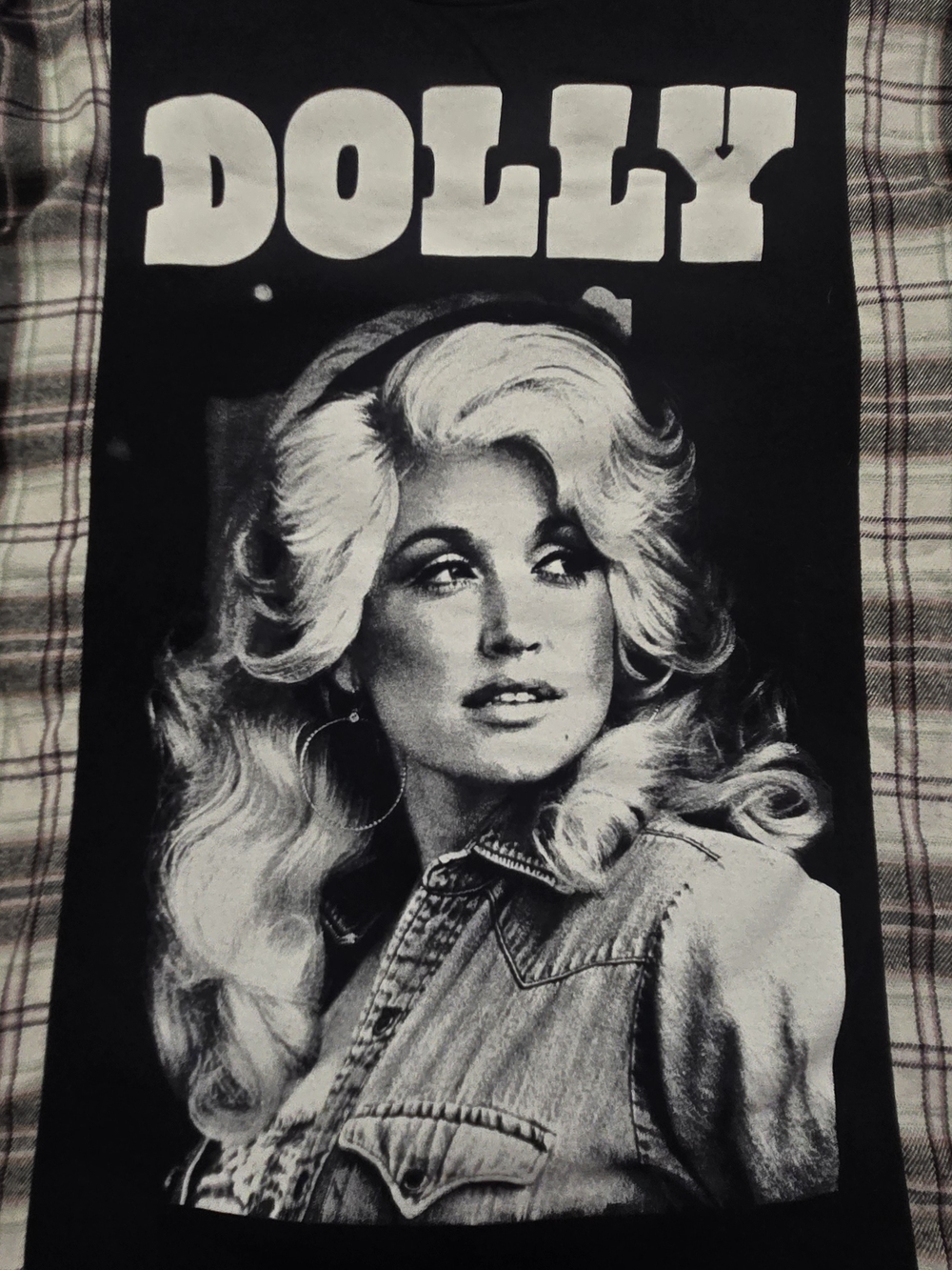Dolly Parton One-of-a-Kind Upcycled Flannel Sleeve Shirt - Picture 11 of 14